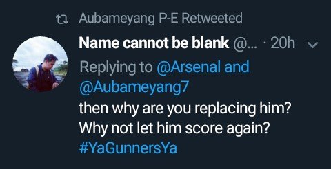 Aubameyang Retweet