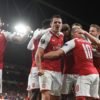 ARSENAL SQUAD CELEBRATING