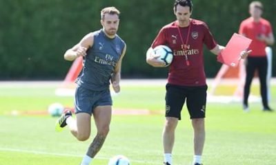 Unai Emery And Aaron Ramsey In Training