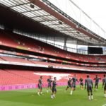 Arsenal players in training