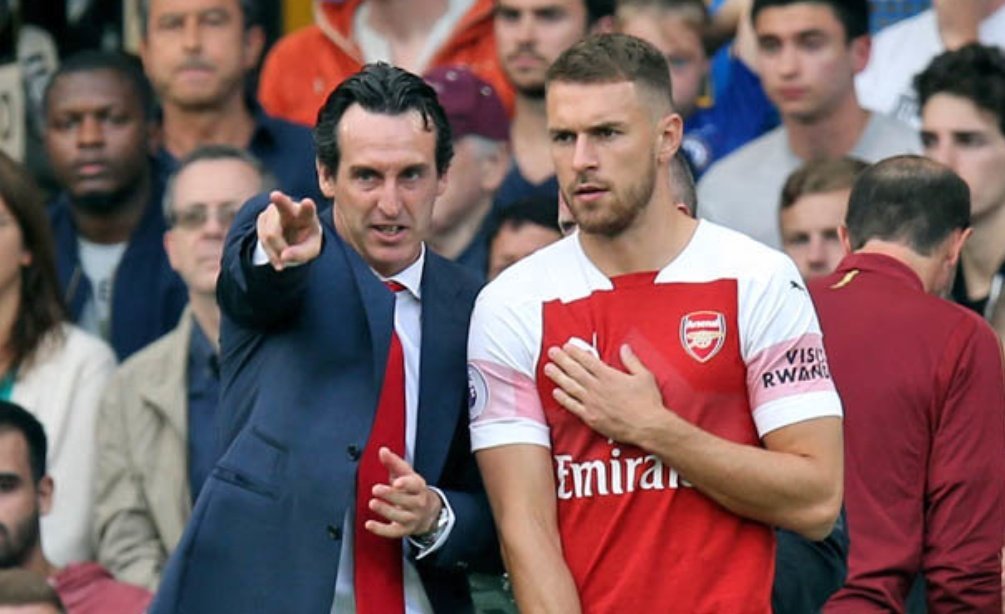 Aaron Ramsey and Unai Emery