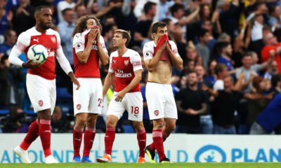 Arsenal players after Chelsea match
