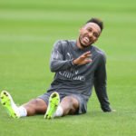 Aubameyang takes a rest at the training ground