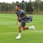 Aubameyang running at the training ground