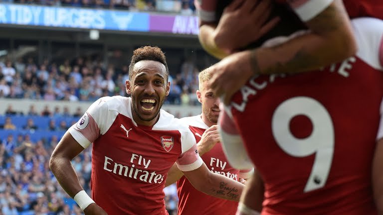 Aubameyang and Lacazette Vs Cardiff