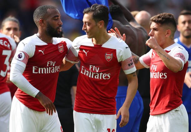 Lacazette, Ozil and Torreira